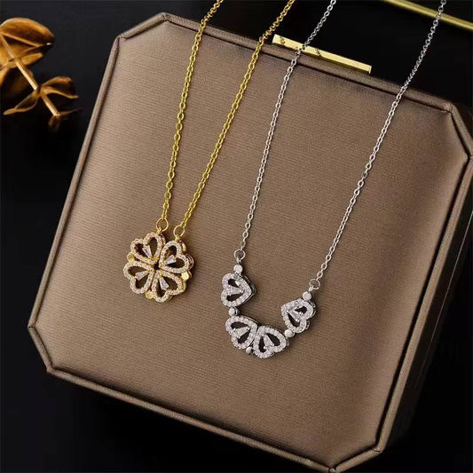 Collier Trèfle Transformable 🍀 – Bijou Élégant 2-en-1 avec Coffret Cadeau 🎁