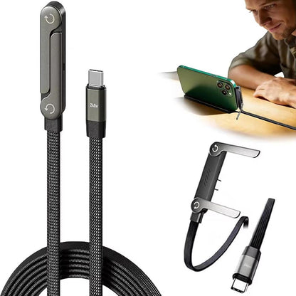 Cable de Charge Rapide 240W avec Support Téléphone Intégré (Pliable)